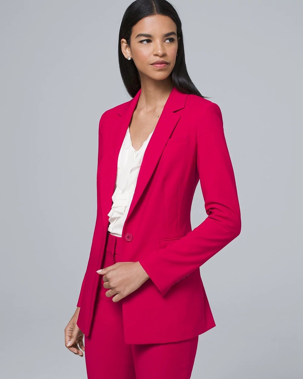 White house black market red blazer top